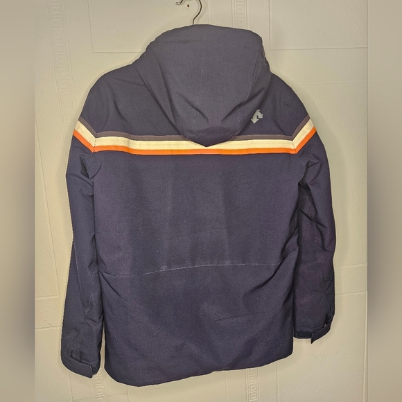 Descente Navy Detachable Hood Softshell Zip Jacket Junior 14 Ski Hike EUC - Picture 2 of 14